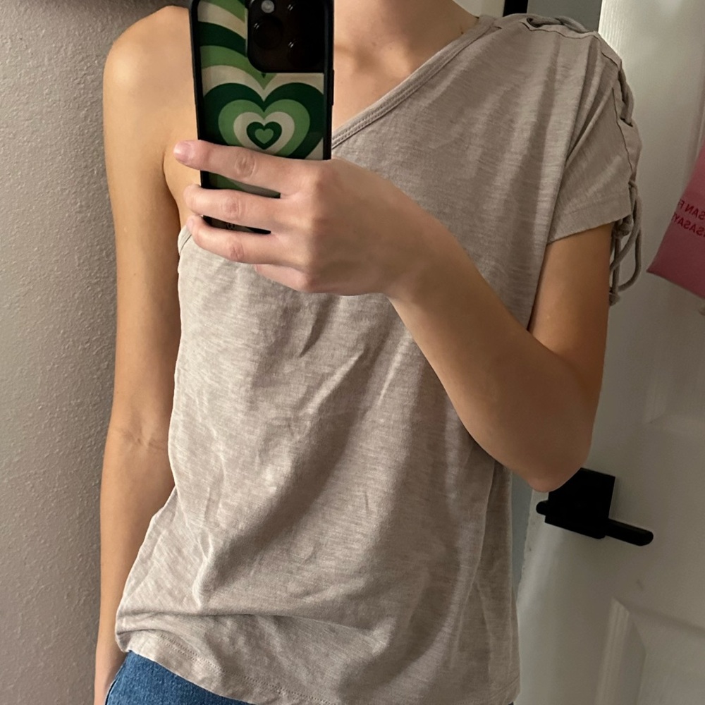 Mango One Shoulder Tie Top